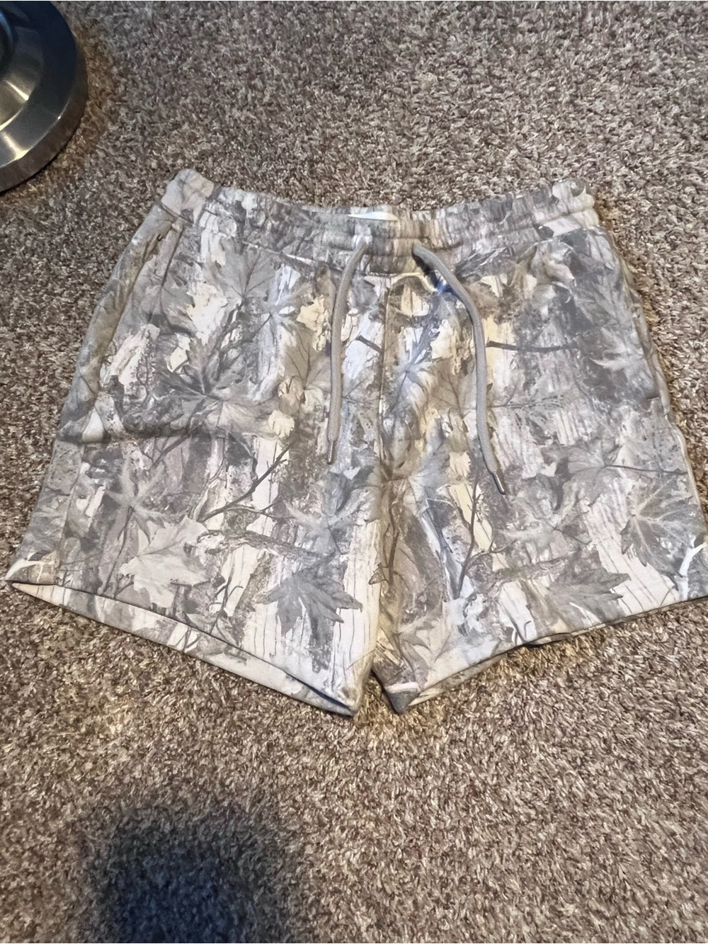 Hollister Light Gray Leaf Camo Athletic Shorts